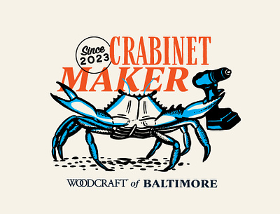Woodcraft of Baltimore Apparel baltimore blue cabinet crab drill maryland nautical ocean sea wildlife woodcraft woodworker woodworking