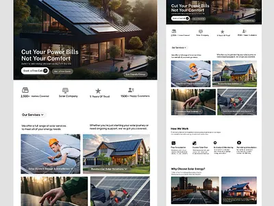 Solar Energy Landing Page Design figma framer landing page responsive web design solar company website solar energy sustainable energy uiux web design website design wordpress