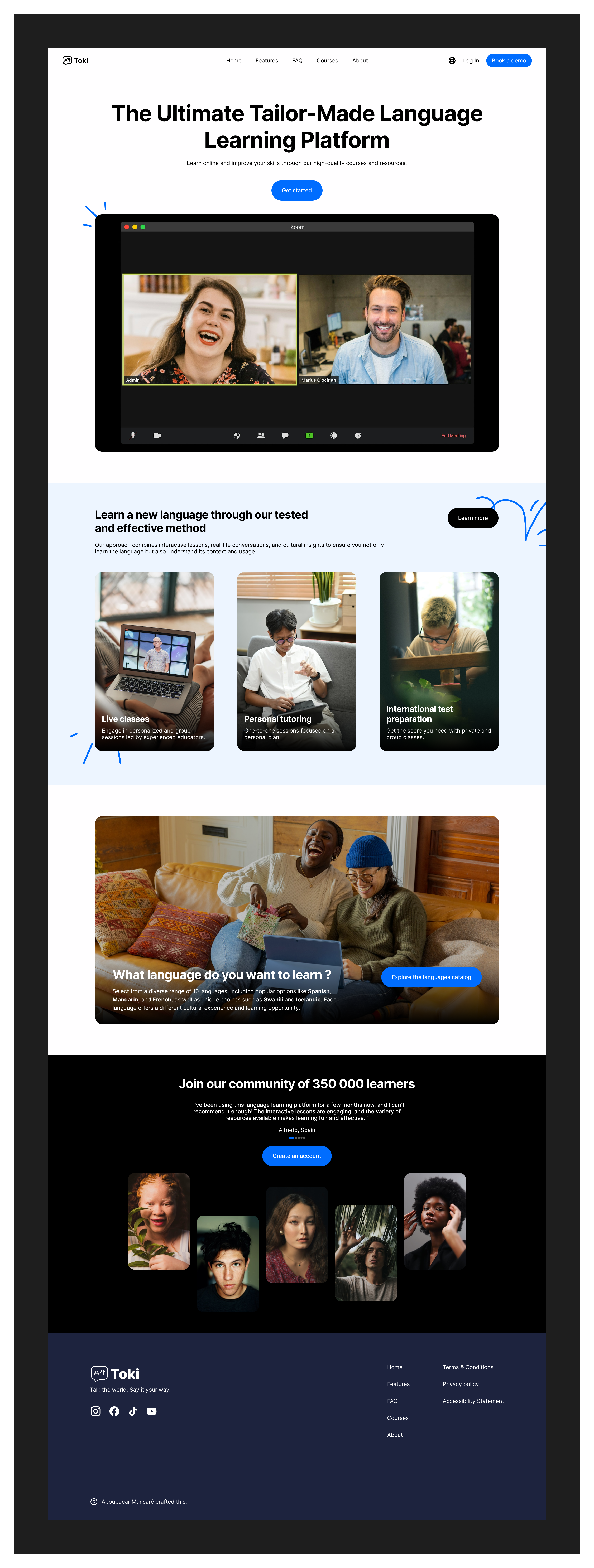 Example of Toki - Language learning platform