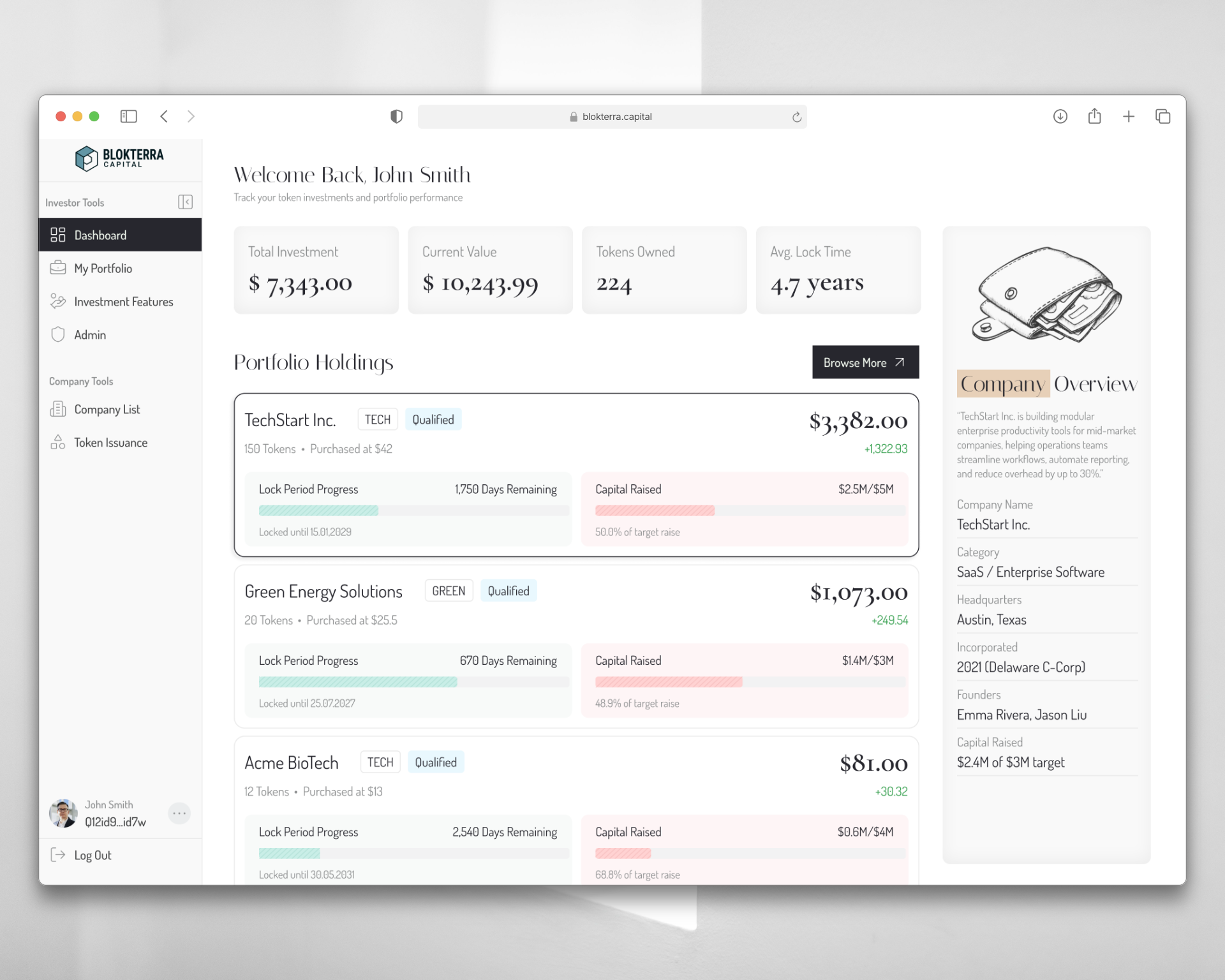 Example of Crypto Dashboard Design