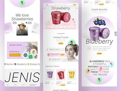 Jenis Ice – Packaging & Website Design branding ecommerce figma design figma template food and beverage food brand graphic design ice cream website landing page modern web packaging design ui design uiux design web ui website design