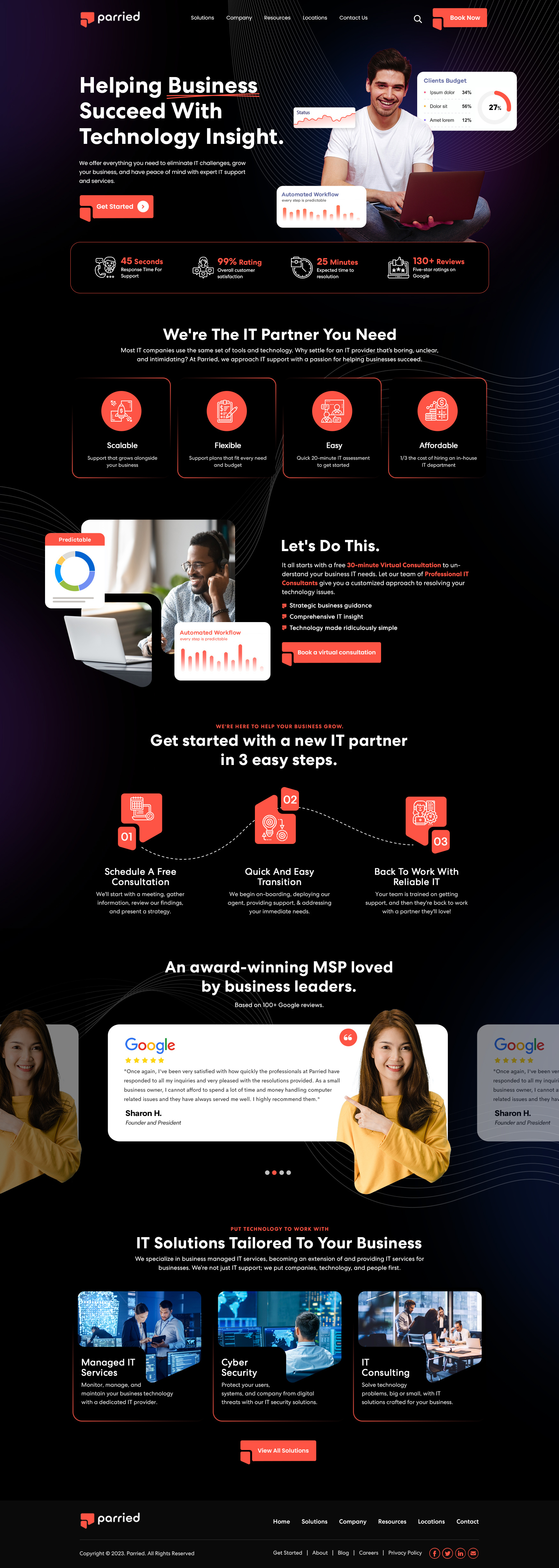 Parried Website Design design graphic design landing page ui ux website design