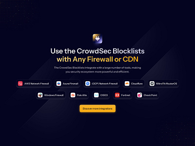Integrations Section for a Cybersecurity Website cybersecurity dark design icons integrations marketing section ui web