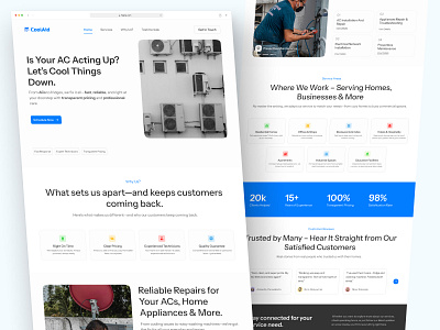 CoolAid – HVAC Expertise Landing Page 2025 branding dashboard design design graphic design hvac illustration landing page ui ui design uiux ux ux design website