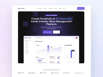 AI SaaS Employee Work Platform aiplatformdesign branding management saas saasdesign ui uidesign uiux uxcasestudy workmanagementui