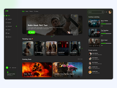Movie Streaming Dashboard UI🎬