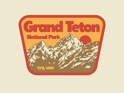 The Grand Teet badge design grand teton illustration logo mountain national park outdoors patch retro retro badge teton national park vintage wilderness