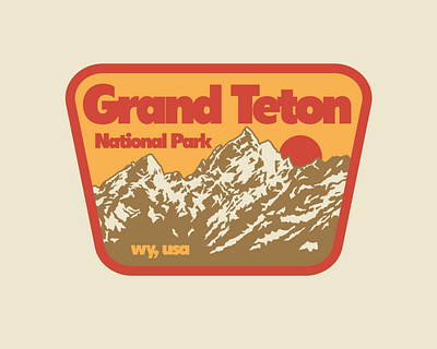The Grand Teet badge design grand teton illustration logo mountain national park outdoors patch retro retro badge teton national park vintage wilderness