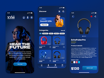 VYBE - Ecommerce Mobile App UI appui design designing ecommerce redesign ui uiux userinterface ux