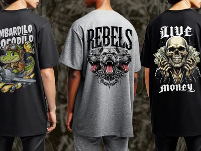 Dark Streetwear Series – Bold Back Prints branding design graphic design illustration logo streetwear typography ui