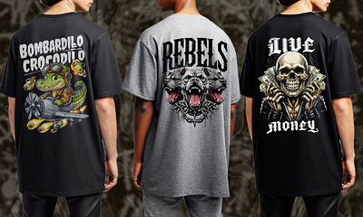 Dark Streetwear Series – Bold Back Prints branding design graphic design illustration logo streetwear typography ui