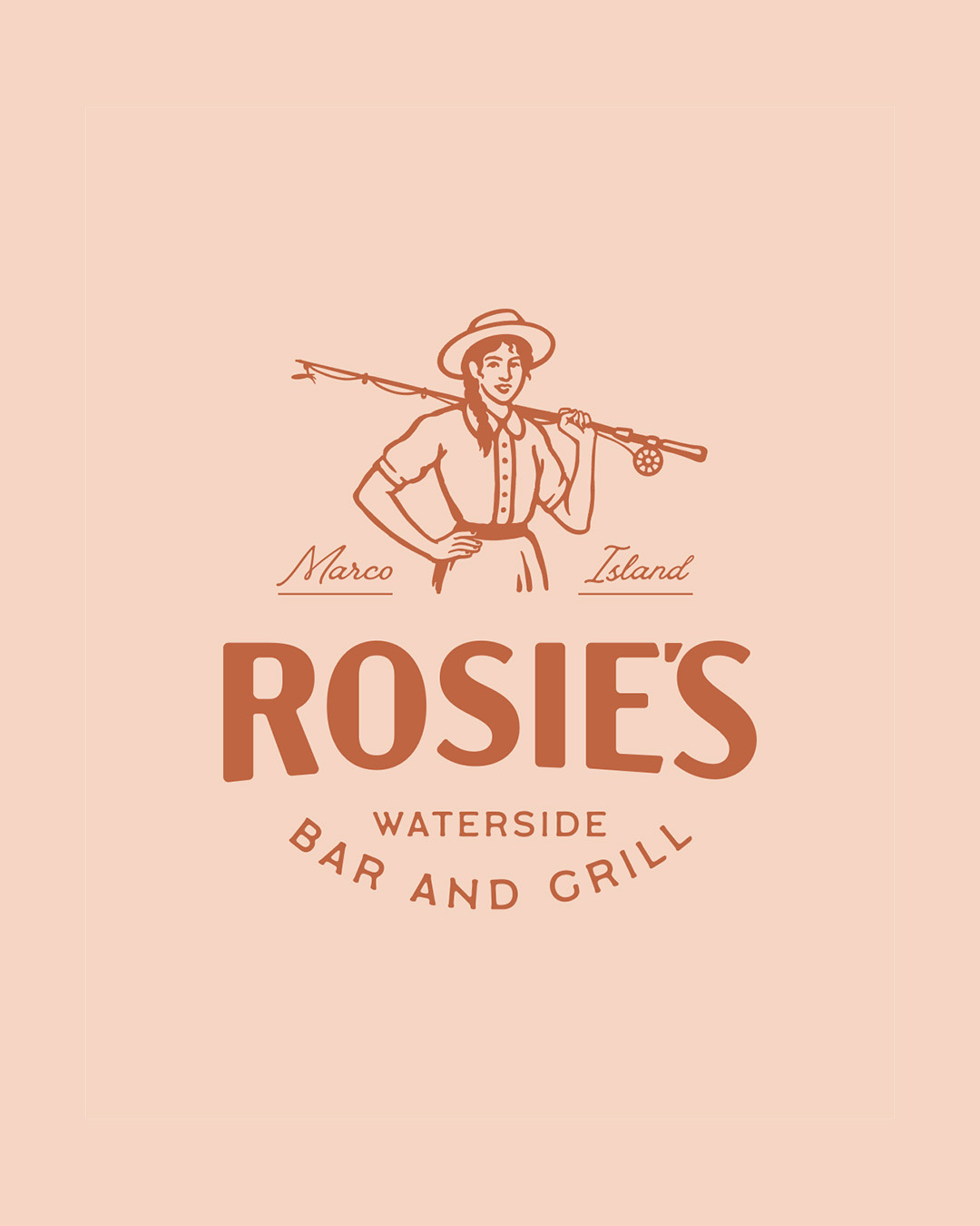 Rosie's Waterside Bar & Grill Branding bar brand brand assets branding design food graphic art graphic design grill illustration logo logo design restaurant vector