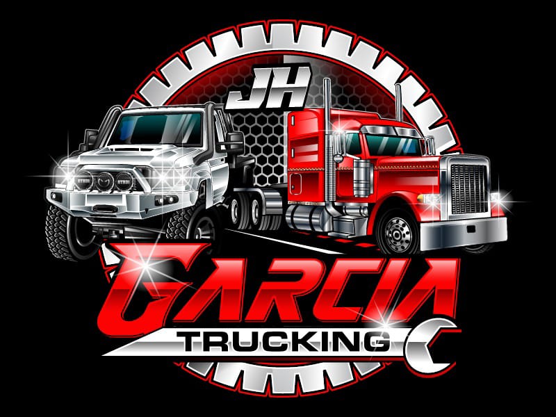GARCIA TRUCKING. graphic design illustrtion logo