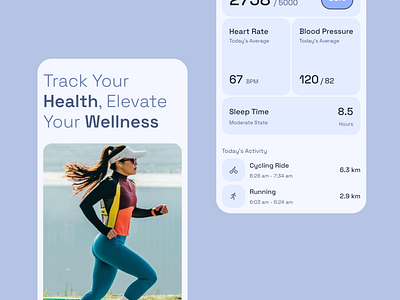 Health & Fitness tracker app aesthetic app ui branding design minimal mobile modern tonal ui ui design ux design