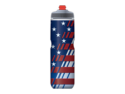 Stars and Stripes american americana cycling flag graphic design patriotic stars water bottle