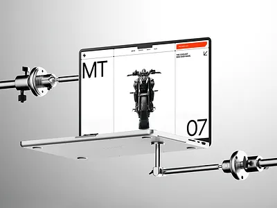 MT-07 Motorcycles Homepage button chrome clean dark grid header hero design homepage landing light minimal mockup motor bike motorcycle orange ui web design