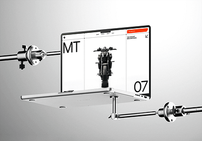 MT-07 Motorcycles Homepage button chrome clean dark grid header hero design homepage landing light minimal mockup motor bike motorcycle orange ui web design