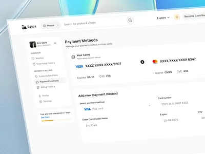 Bpics Payment page by Quadiz branding card payment checkout checkout form credit card design form form ui ux mastercard payment payment form payment method payment page ui ui ui design ui ux uidesign ux visa website