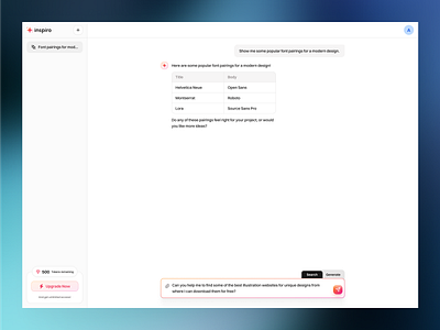 Search Mode — Typing to Results Flow ai application apps best box chat design hire light minimal nav prompt saas search typing ui ux webapp webdesign white