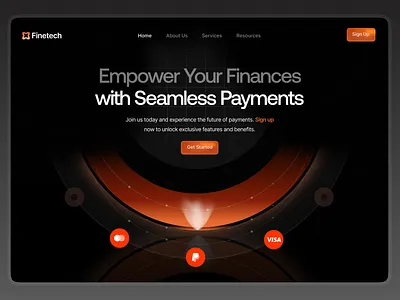 Finance Landing Page - Dark Mode design finance fintech fitech ui uidesign ux web web design