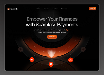 Finance Landing Page - Dark Mode design finance fintech fitech ui uidesign ux web web design