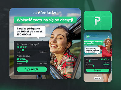 Ad design for JuzPieniadze - a digital loan platform ads bank facebook financial fintech flat gads google green instagram loan meta money poland revolut some