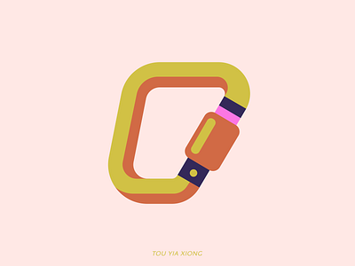 Carabiner 2d art boulder bouldering branding climbing design figma geometric graphic icon illustration illustrator locking logo outdoor rock ui vector