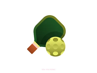 Pickleball 2d art ball branding design figma geometric graphic icon illustration illustrator logo pickle pickleball racquet sport ui vector wiffleball