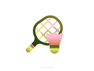 Badminton 2d art badminton branding design figma geometric graphic graphic design icon illustration illustrator logo racket shuttle shuttlecock sports ui vector