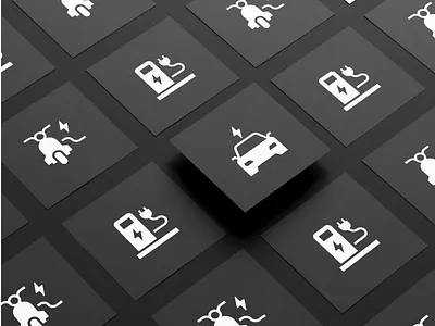 EV charging icon set custom design designer development glyph graphic icon iconography iconset illustration inspiration set symbol uiux vector vectoricon web