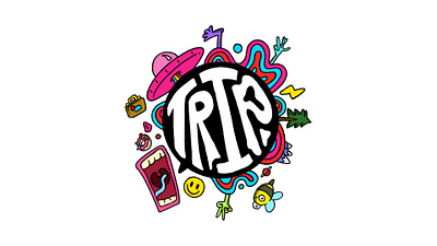 Trip branding crazy design digital illustration graphic design happiness illustration logo music music event psychodelic trip