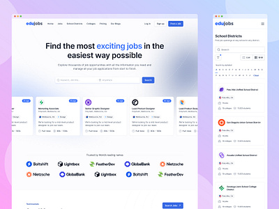 Find Jobs in Schools & Colleges - Web App bussiness digital graphic design jobs saas school ui ux web app web saas