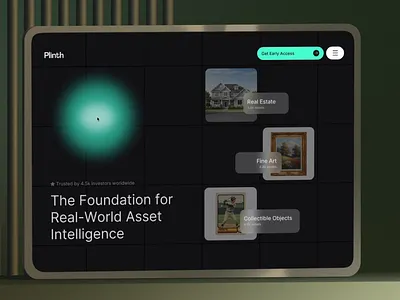 Plinth – Landing page concept blockchain dekstop landing rwa web3 website