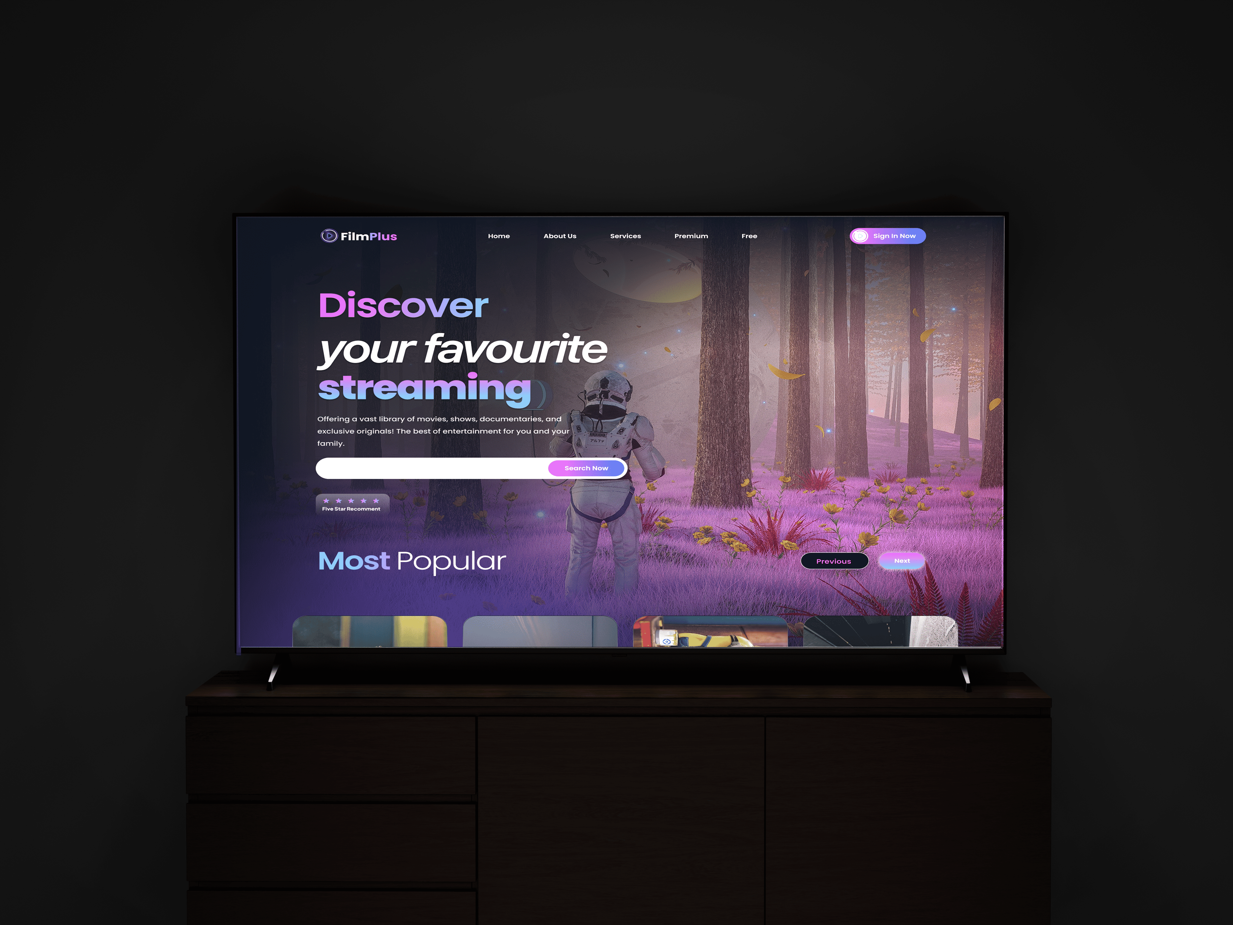 Streaming Platform dashbaord desktop figma film hero hero section platform ui user interface ux