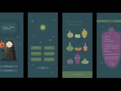 Wander App Concept app ui ux wanderer witch