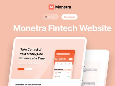 Monetra Fintech Website app design branding budgeting design figma figmadesign fintech graphic design illustration logo money savings ui uiux vector web webdesign website website design