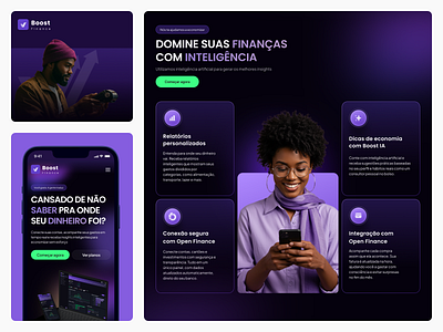 Landing page - Boost Finance ai branding design graphic design mobile ui ui design ux design