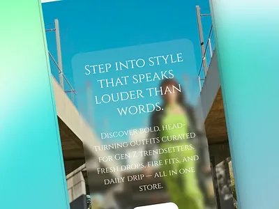 Drip cart gen-z fashion store accessible design branding color pallet design illustration logo ui ui design ux website