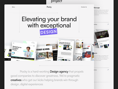 Pocky - Design Agency Portfolio Website agency agency website business company creative creative agency digital agency hero landing page marketing minimalist modern portfolio product professional service ui ux web design website