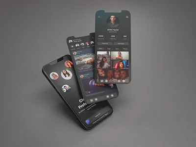 Modern Social Media App UI – Dark Mode Experience app app design app redesign instagram instagram ui mobile mobile app mobile app design mobile design mobile ui social app social media socialmedia typography ui ui kit ui kit design ui kits ui ux design ux