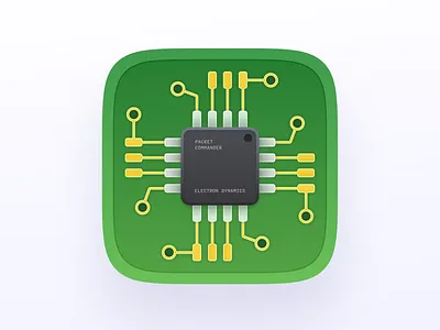 Packet Commander- Desktop Icon app icon circuit board graphic design icon microchip pcb