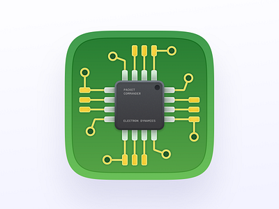 Packet Commander- Desktop Icon app icon circuit board graphic design icon microchip pcb