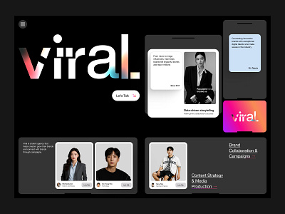Viral - KOL Talent Company agency branding company content creator design elementor framer influencers landing media page selebgram selebrity social talent ui webflow website wordpress