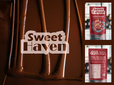 Logo and Packaging design for Sweet Haven Brand branding chocolate shop logo creative logo design graphic design illustration logo logo and packaging logo and packaging design logo design logo identity logos packaging packaging design packaging for chocolate pouch packaging pouch packaging design pouch packaging logo vector wordmark logo