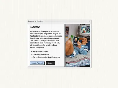 SweeperOS. Retro UI Inspiration close create account design drag mac os pc pixel retro screen sign in ui window xp