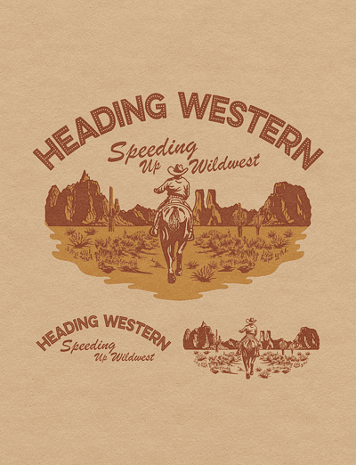 Heading Western branding cowboy graphic design heading western illustrator logo texas typedesign vintage design western