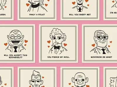 Executive Love Notes caricature character character design design greeting cards illustration presidents valentine valentines day vector