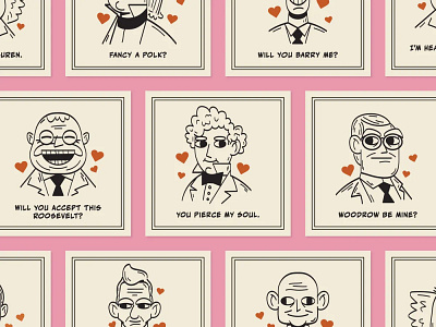 Executive Love Notes caricature character character design design greeting cards illustration presidents valentine valentines day vector