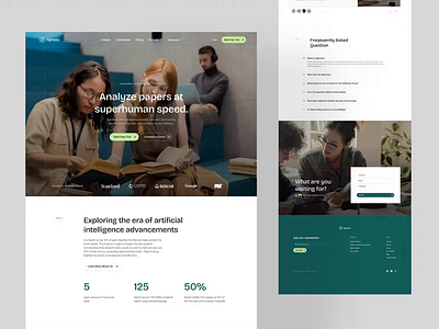 Agimoto - AI Research Landing Page Animation ai ai assistant analyze artificial intellegece campus consultacy education edutech hero journal landing page lectures paper research school study university virtual assistant web design website