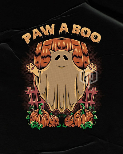 PAW A BOO artwork branding commissionwork design illustration illustrator logo outdoorapparel tshirt ui